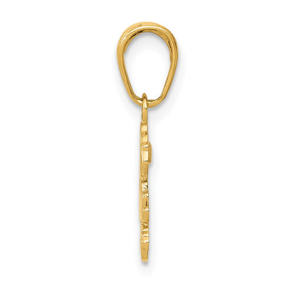 14k SISTER with Rose Pendant