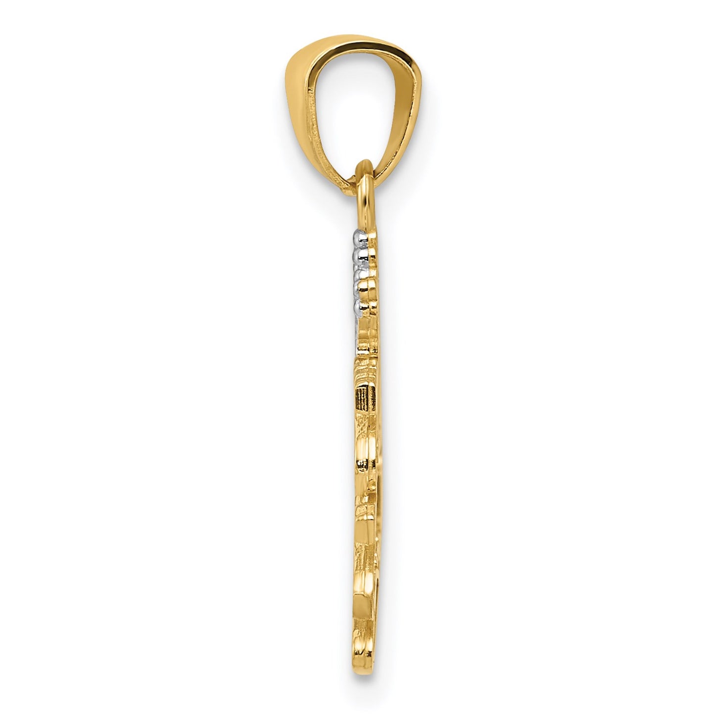 14k and White Rhodium DADDYS PRINCESS with Crown Pendant