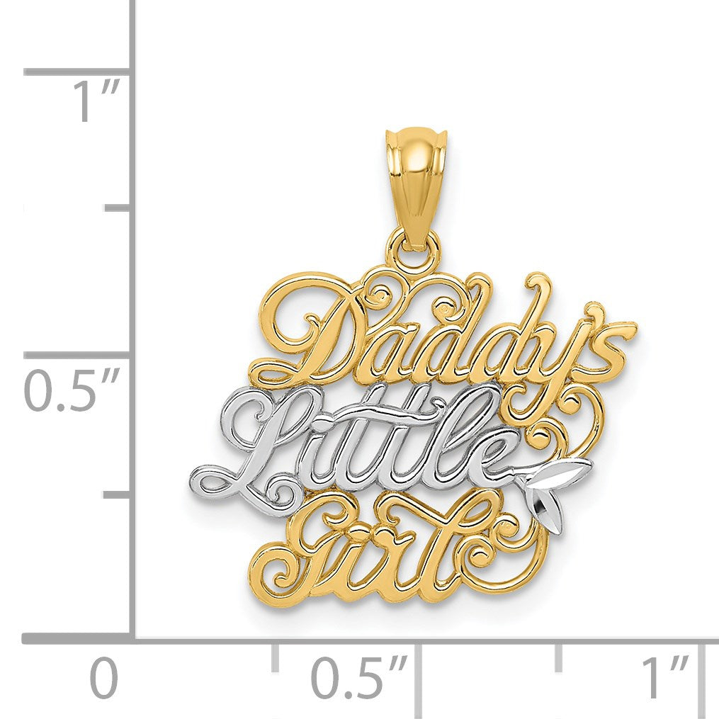 14k and White Rhodium DADDYS LITTLE GIRL Pendant