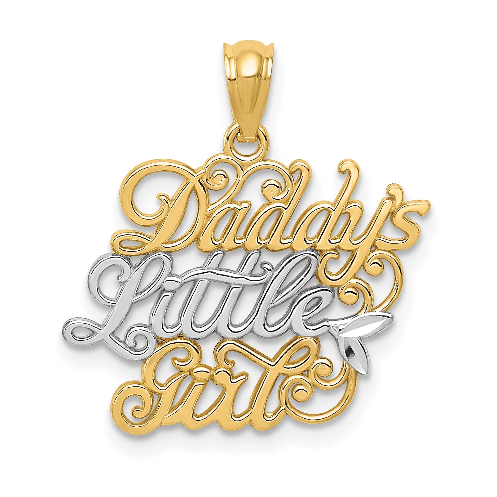 14k and White Rhodium DADDYS LITTLE GIRL Pendant