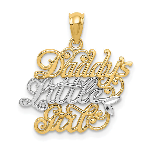 14k and White Rhodium DADDYS LITTLE GIRL Pendant
