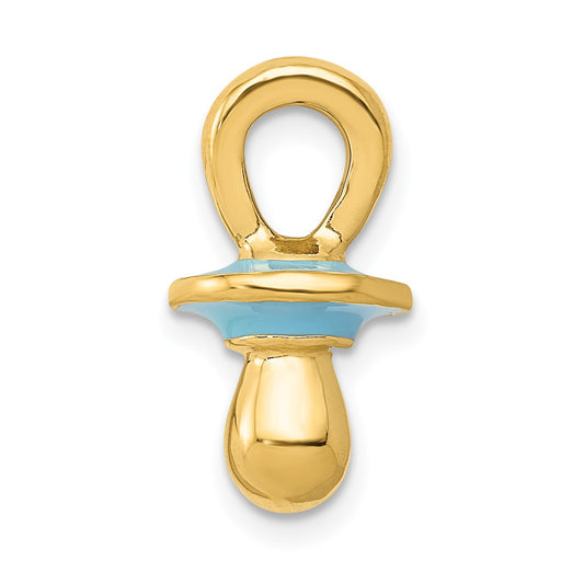 14k Blue Enameled 3-D Pacifier Pendant