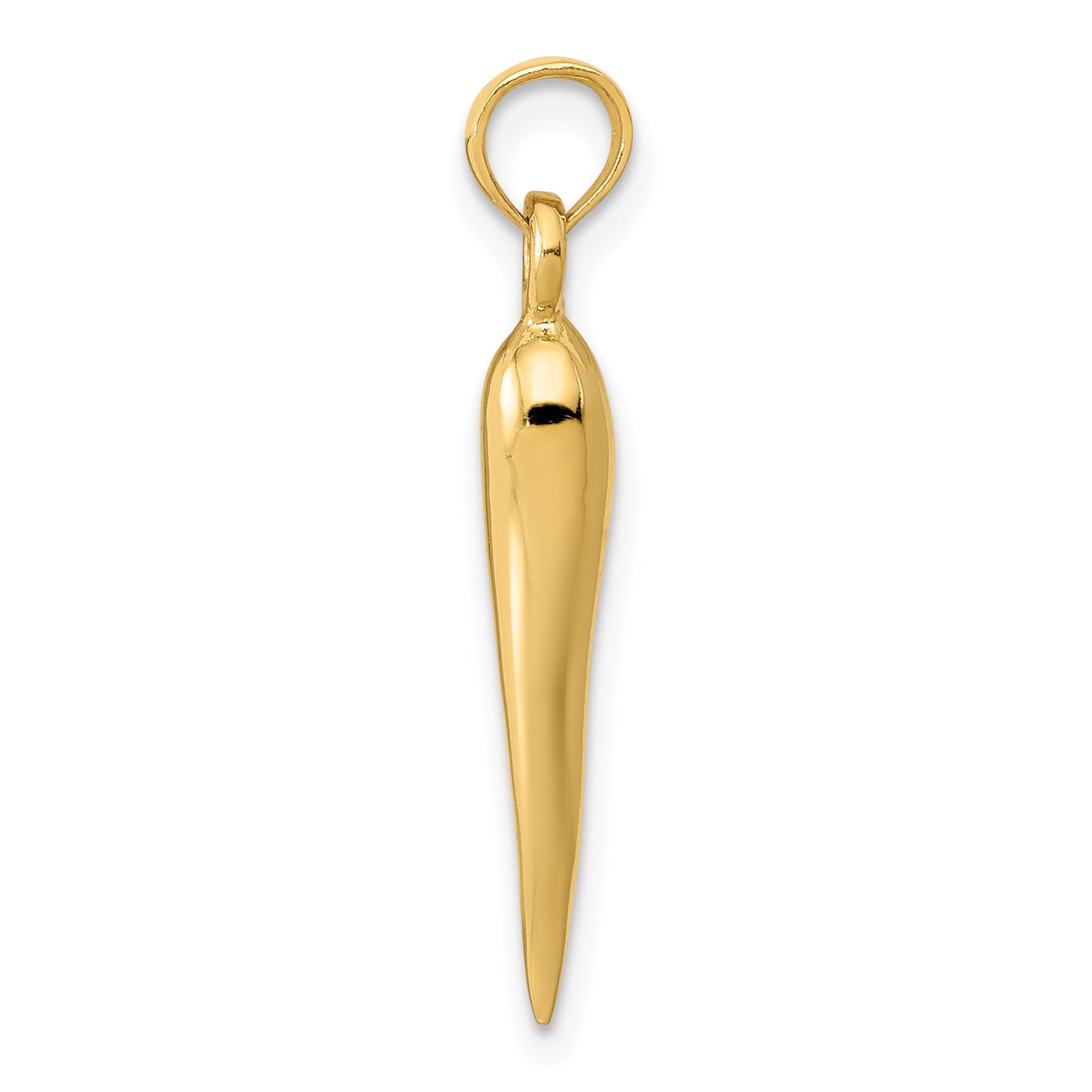 14k Medium 3-D Italian Horn Pendant