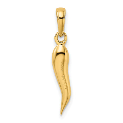 14k Medium 3-D Italian Horn Pendant