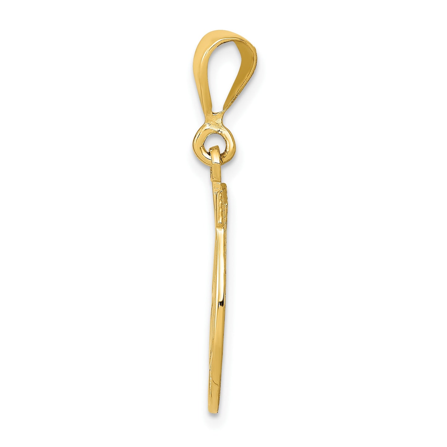 14k Clover in Horseshoe Pendant