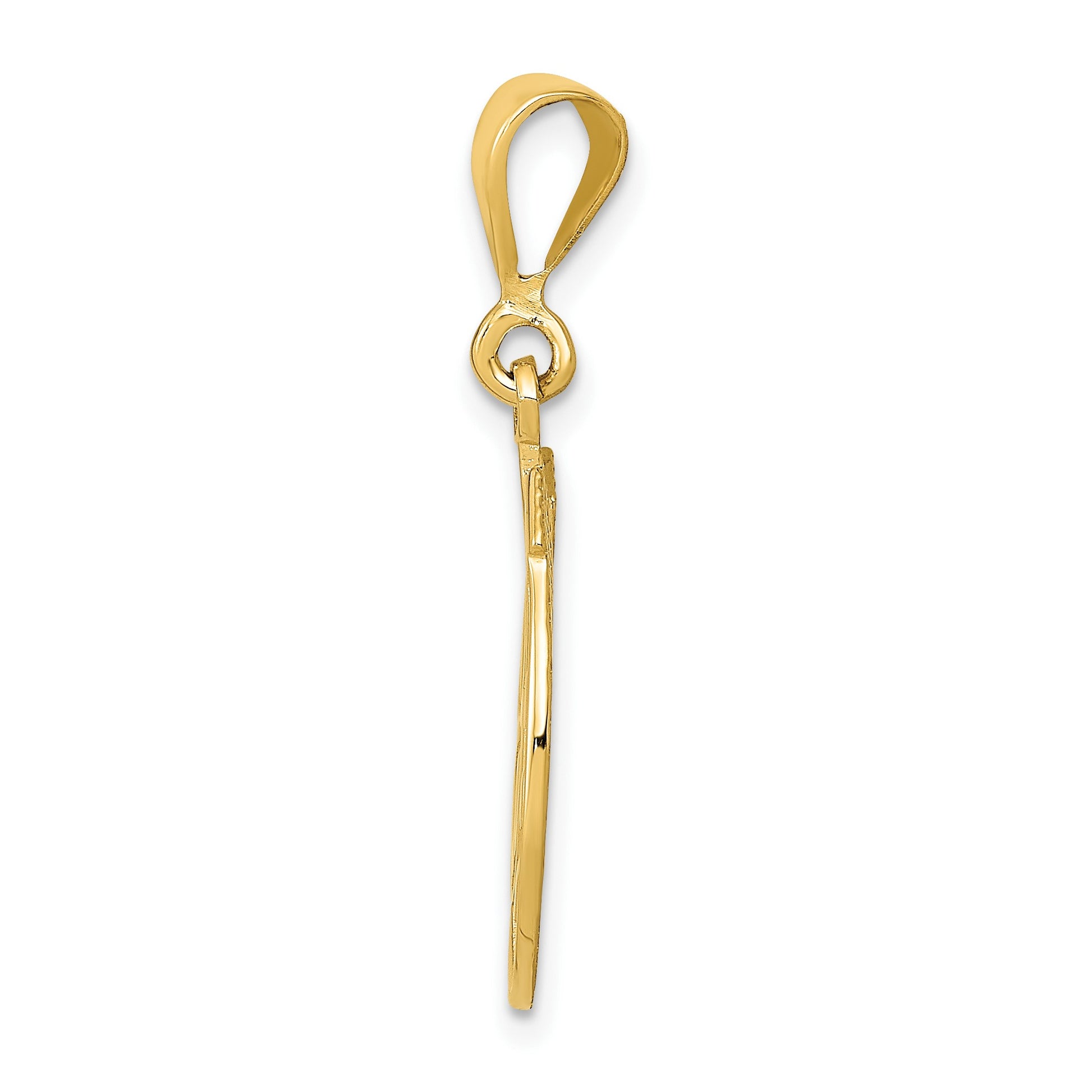 14k Clover in Horseshoe Pendant