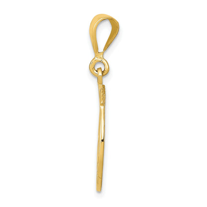 14k Clover in Horseshoe Pendant