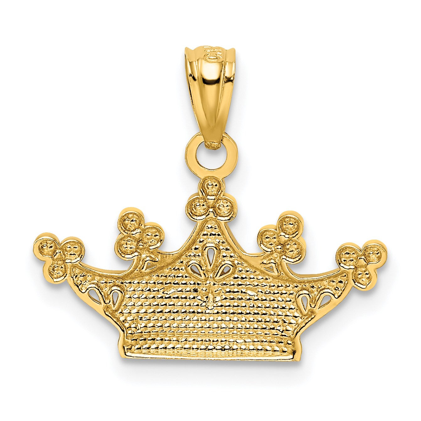 14k and White Rhodium Crown Pendant