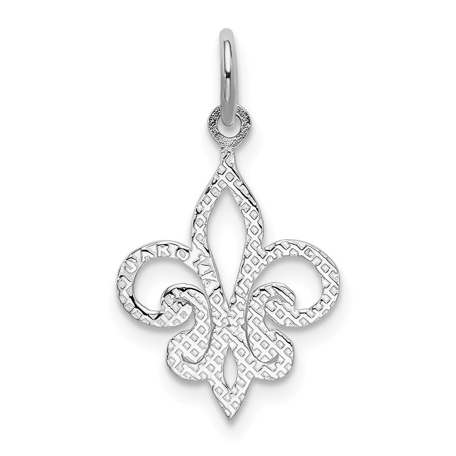 14k White Gold Fleur De Lis Charm