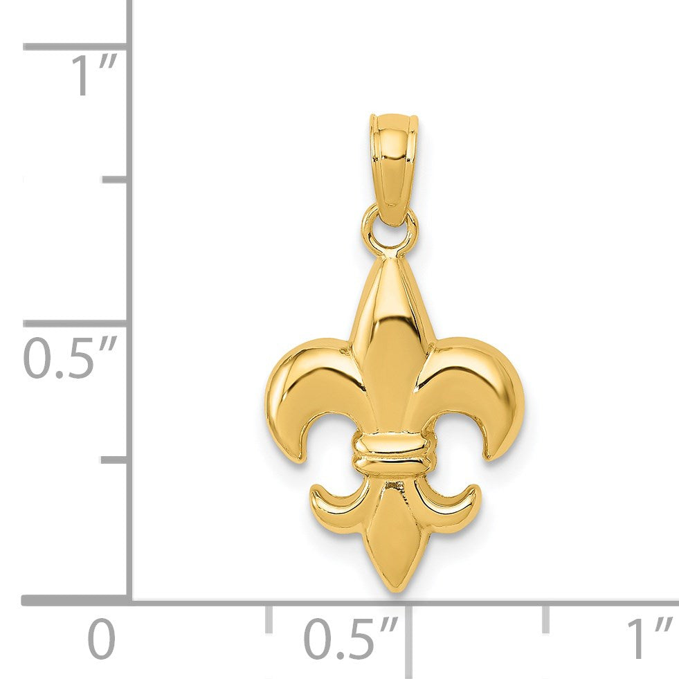 14k Small Fleur-De-Lis Pendant