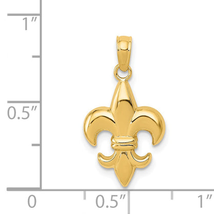 14k Small Fleur-De-Lis Pendant