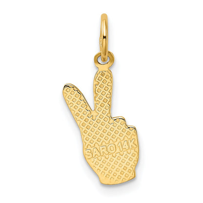 14k Peace Sign Hand Charm