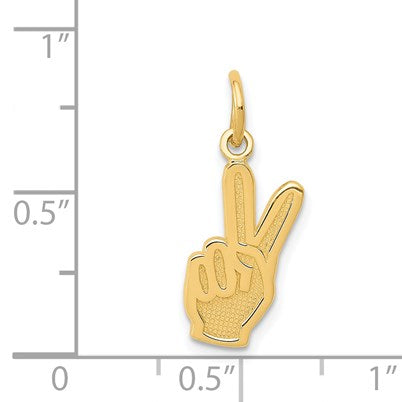 14k Peace Sign Hand Charm