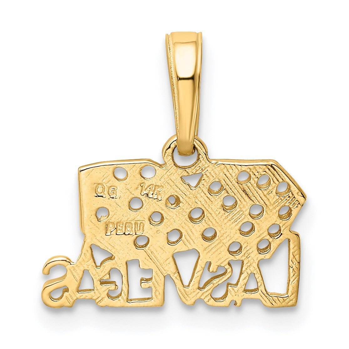 14k LAS VEGAS with Dice Pendant