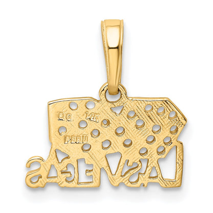 14k LAS VEGAS with Dice Pendant