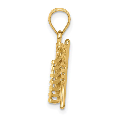 14K Cut-out American Flag Pendant