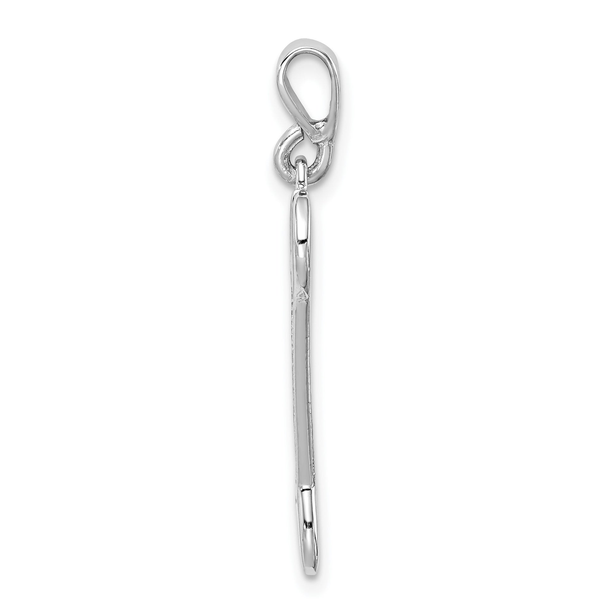 14k White Gold 3-D Wrench Pendant