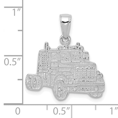 14K White Gold Semi Truck Cab Pendant