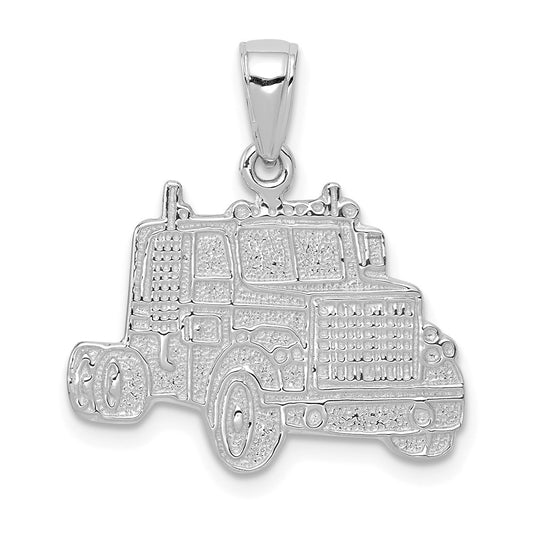 14K White Gold Truck Cab Pendant