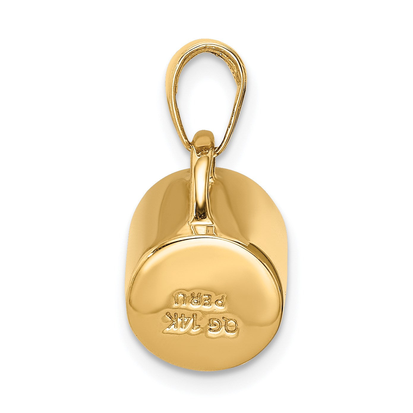14K 3-D Black Enameled Coffee Cup Pendant