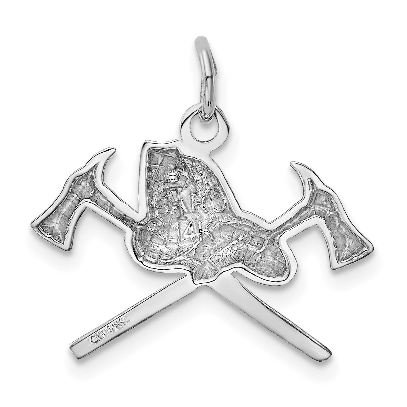 14k White Gold Fire Department Insignia Charm