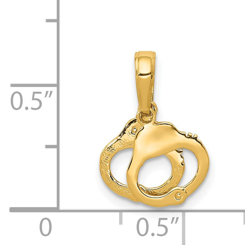 14k 2-Piece Handcuffs Pendant