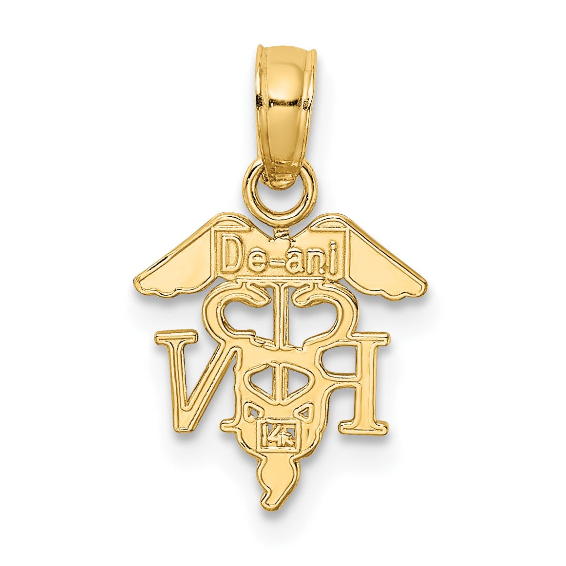 14K RN Registered Nurse Caduceus Charm
