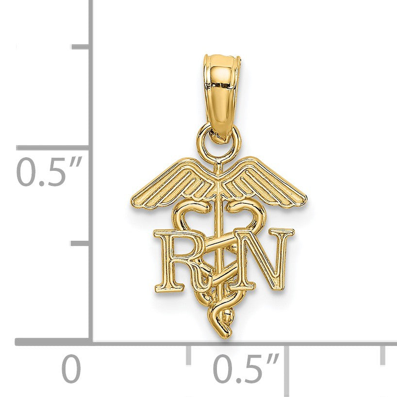 14K RN Registered Nurse Caduceus Charm