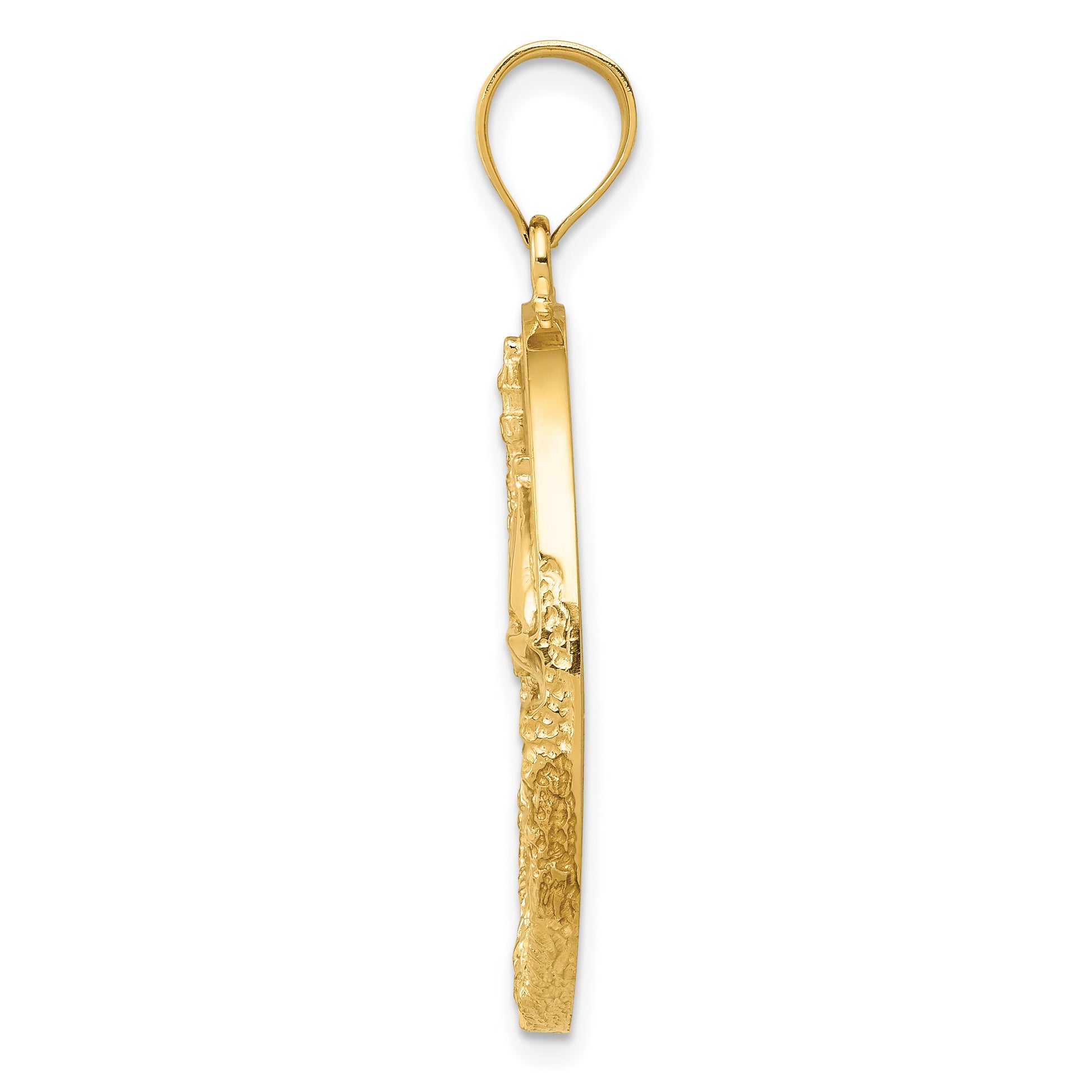 14K Lab Created Opal Lighthouse and Sailboat Pendant