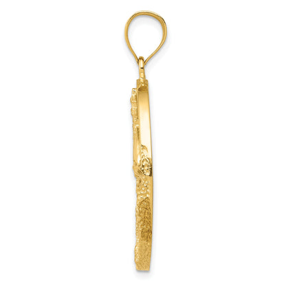 14K Lab Created Opal Lighthouse and Sailboat Pendant