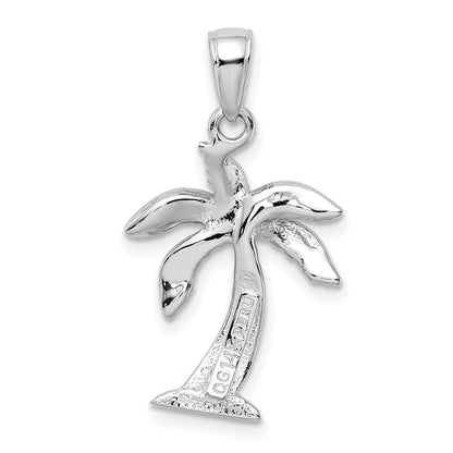 14K White Gold Palm Tree Pendant