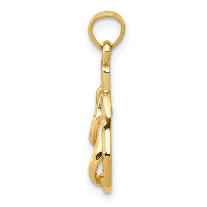 14k  3-D Flip Flops Pendant