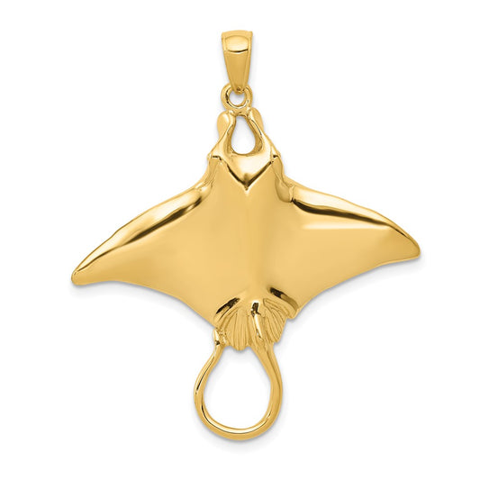 14k Manta Ray Pendant