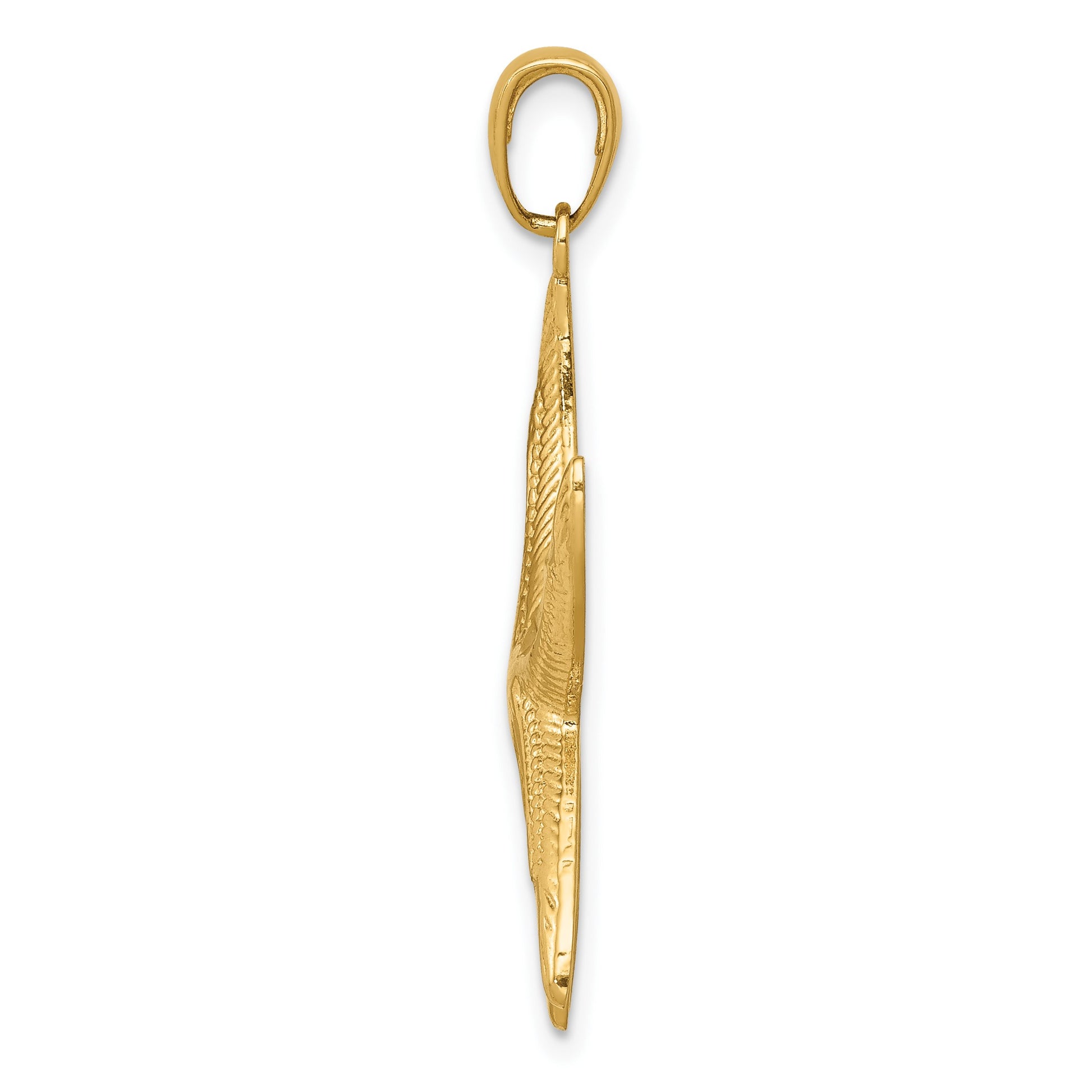 14K Diamond-cut Starfish Pendant