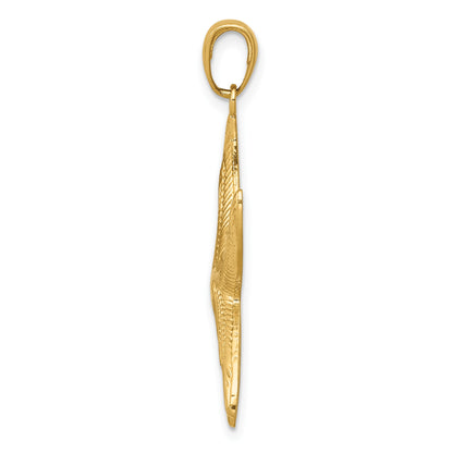 14K Diamond-cut Starfish Pendant