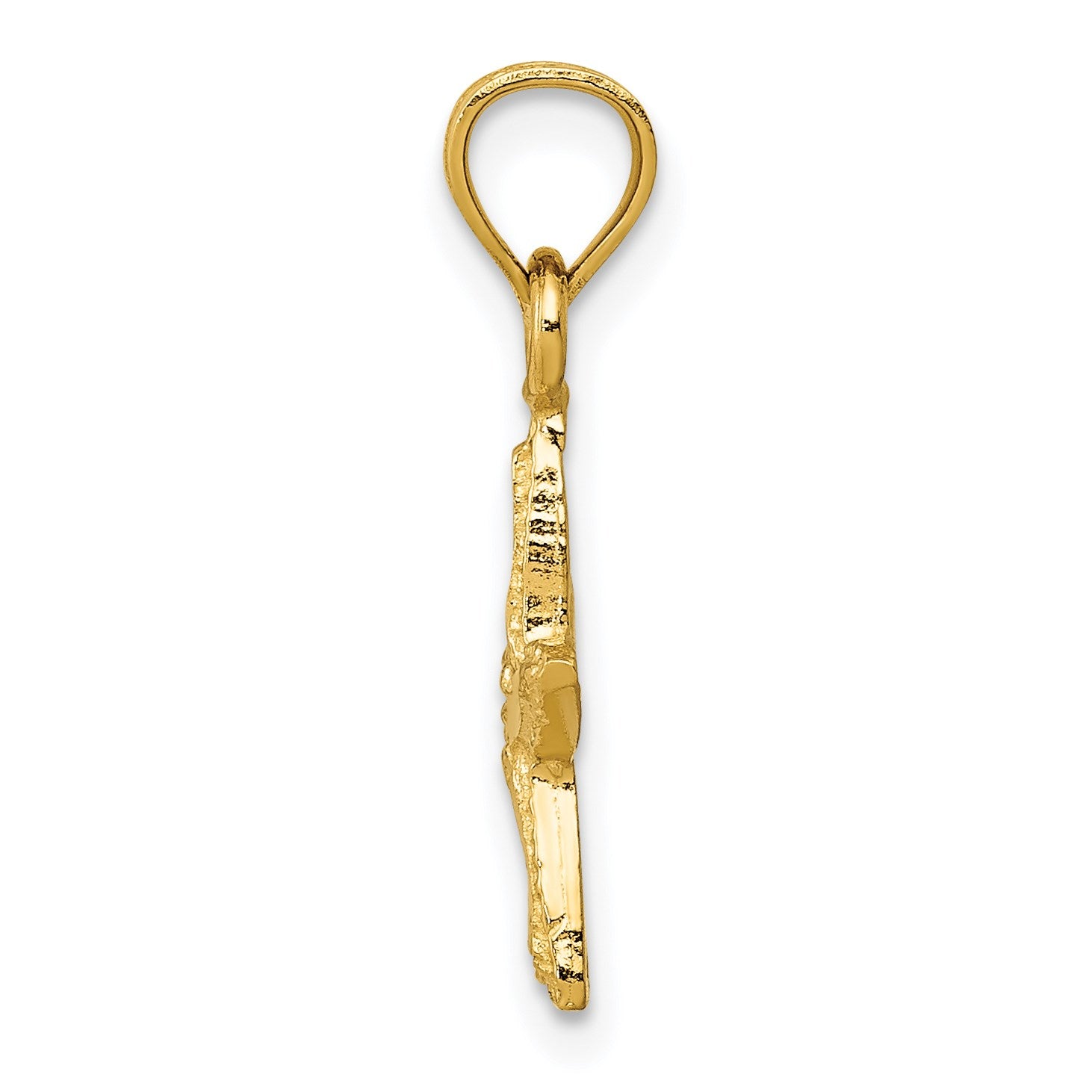 14K Diamond-cut Starfish Pendant