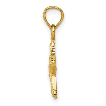 14K Diamond-cut Starfish Pendant
