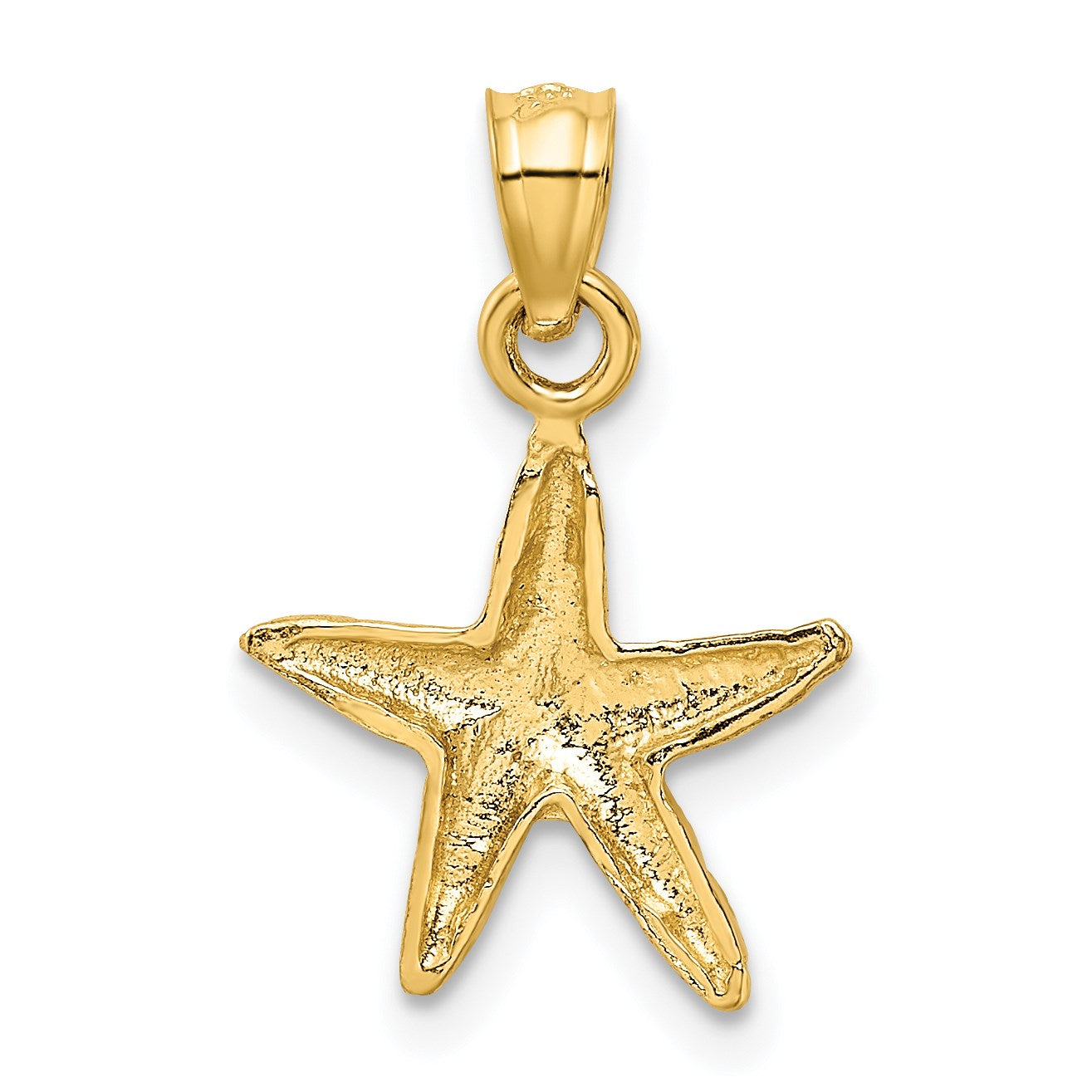 14K Diamond-cut Starfish Pendant