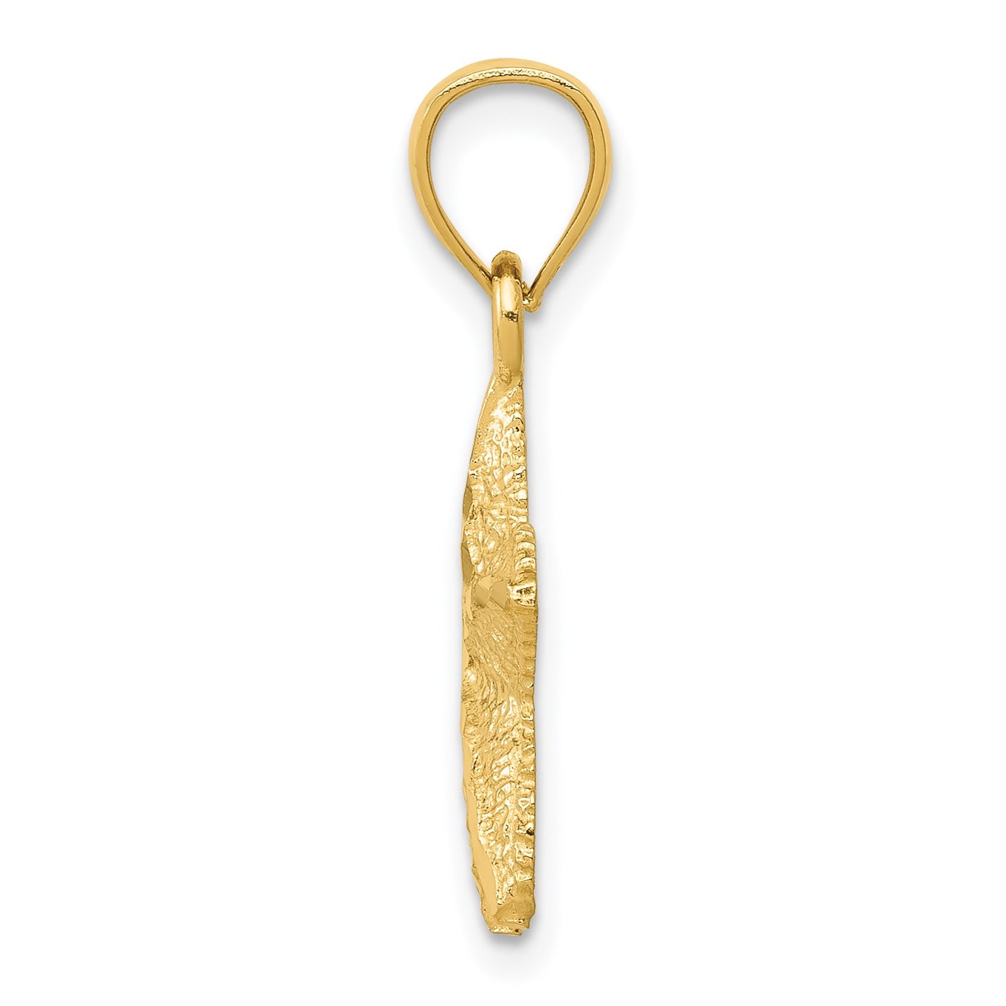 14K Diamond-cut Starfish Pendant