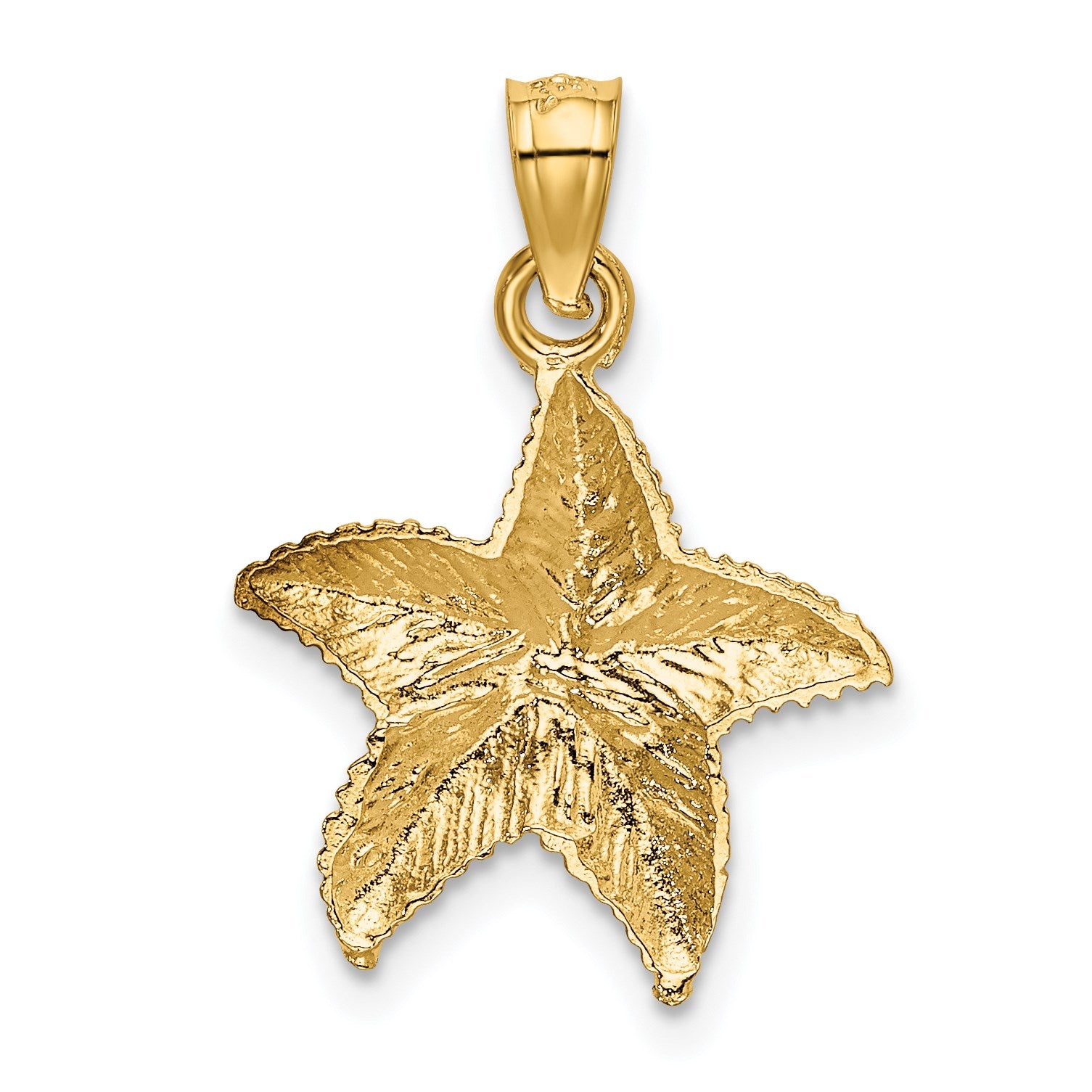 14K Diamond-cut Starfish Pendant