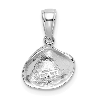 14K White Gold Small Clam Shell Pendant