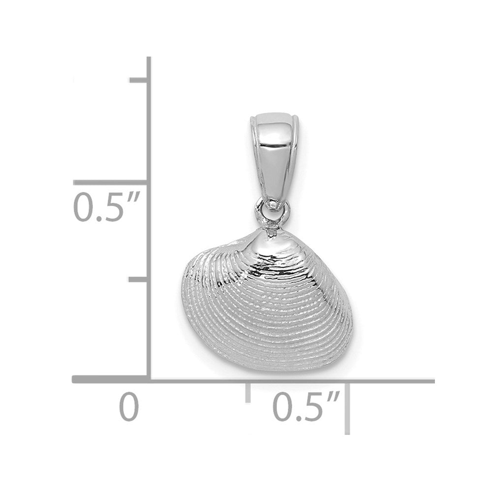 14K White Gold Small Clam Shell Pendant