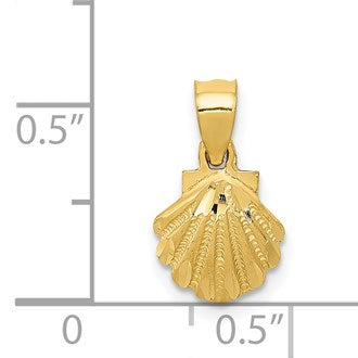 14K Mini Scallop Shell Pendant