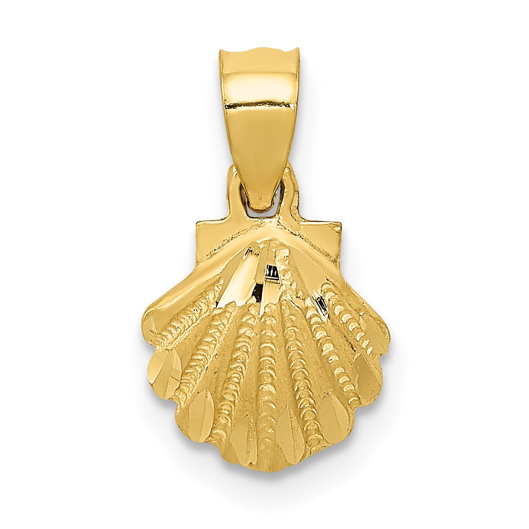 14K Mini Scallop Shell Pendant