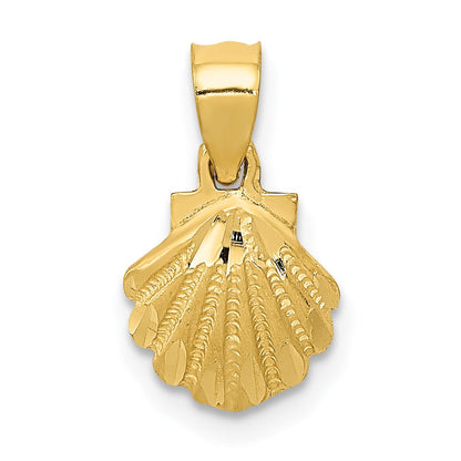 14K Mini Scallop Shell Pendant