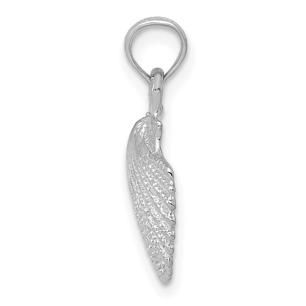 14K White Gold Scallop Shell Pendant