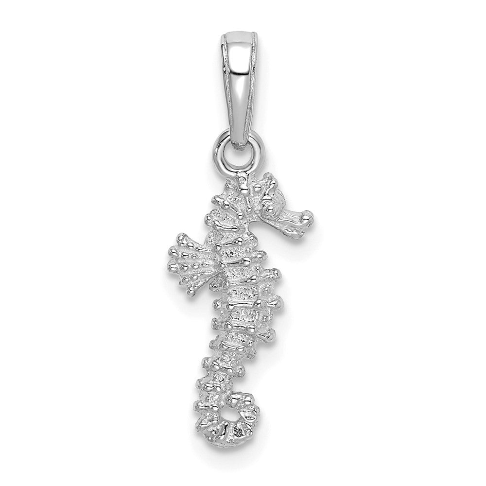 14K White Gold Sea Horse Pendant