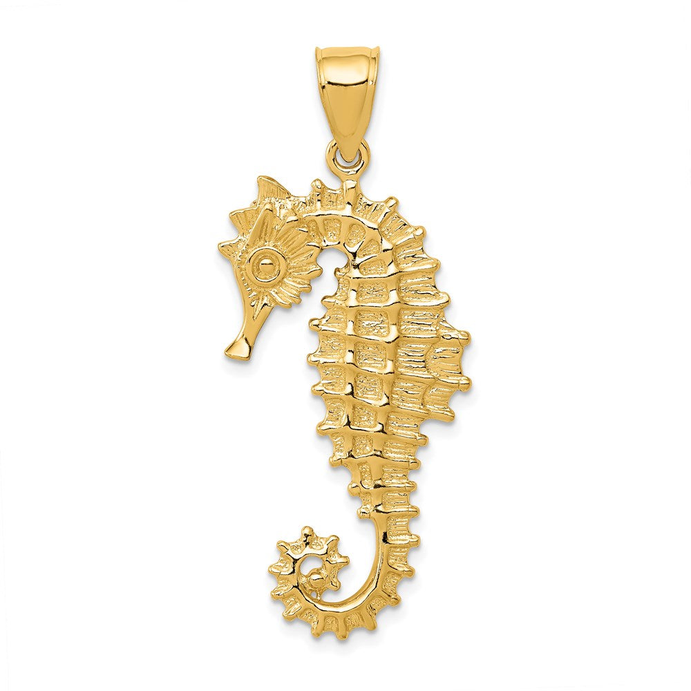 14k 3D Seahorse Pendant