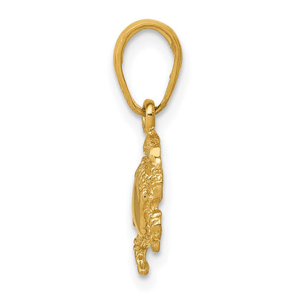 14k Small Crab Pendant