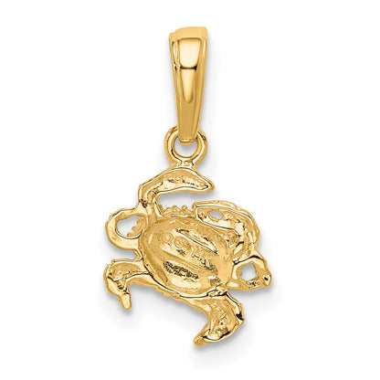 14k Small Crab Pendant